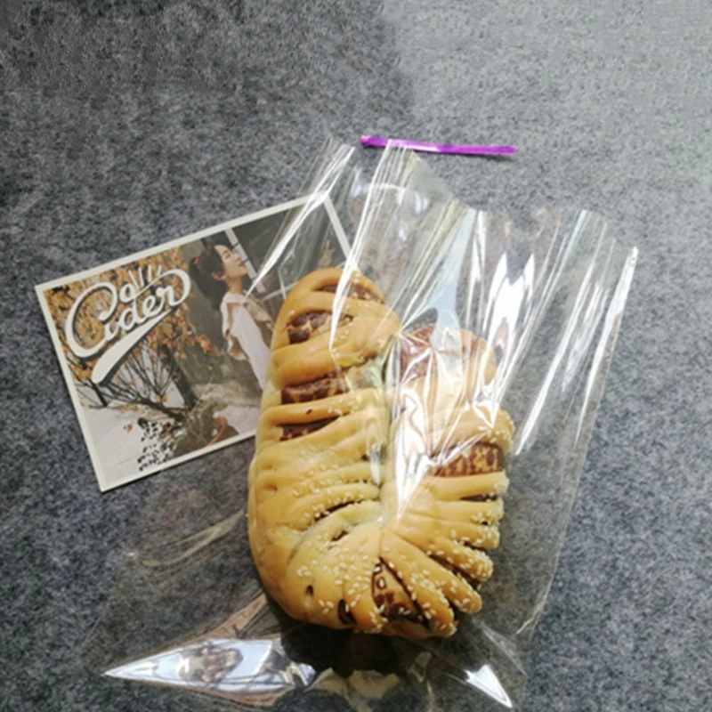 Transparent Plastic Gift Bag with Wire for Candy, Cookies, Bread, Food, and More