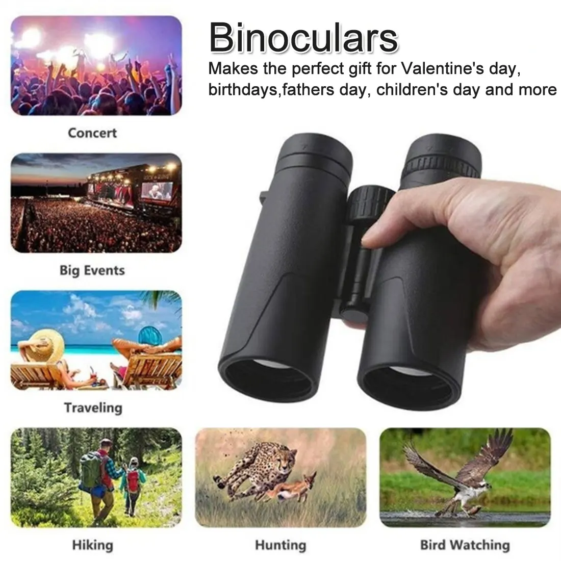 

10x42 Binoculars High Powerful Prism Zoom Great Handheld Telescope night vision Military HD Professional Hunting