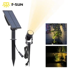 T-SUN светодиодный Ландшафтный Солнечный Прожектор водонепроницаемый открытый Солнечный свет авто вкл/выкл Солнечный настенный светильник для сада подъездная дорожка