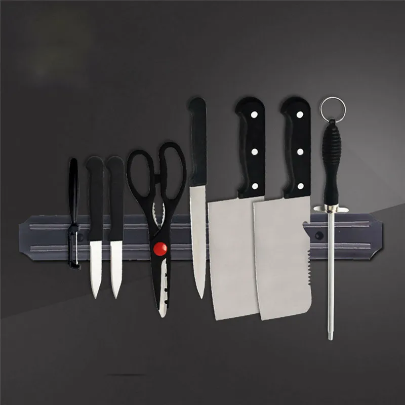 Strong Permanent Magnetic Wall Mounted Knife Magnet Bar Holder Chef Knife Display Rack Strip Storage Holder Kitchen Organizer