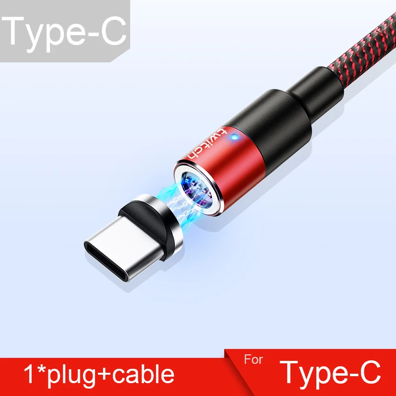 Twitch магнитное зарядное устройство Micro USB кабель для iPhone 11 Pro Max провод для быстрой зарядки usb type C type-C магнит кабели для мобильных телефонов - Цвет: Red Type C Cable
