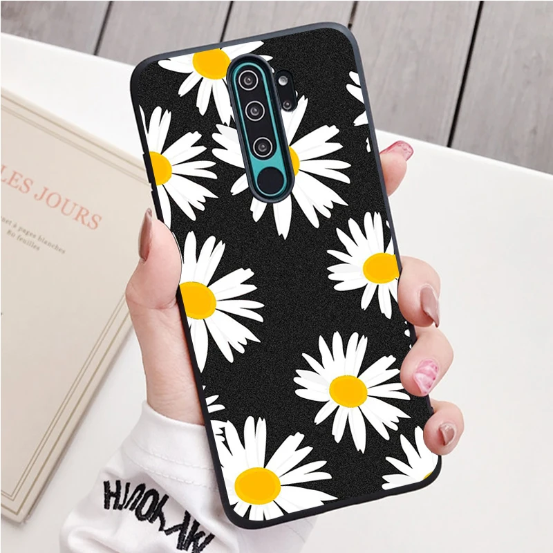 Hoa Cúc Silicone Ốp Lưng Điện Thoại Redmi Note 8 7 Pro S 8T Cho Redmi 9 7A Bao leather case for xiaomi Cases For Xiaomi