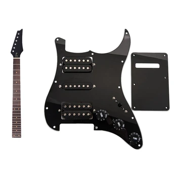 

Black Wired Plate Pickguard Humbuckers for Hsh Guitar & 24 Frets New Replacement Maple Neck Rosewood Fretboard Fingerboard for E