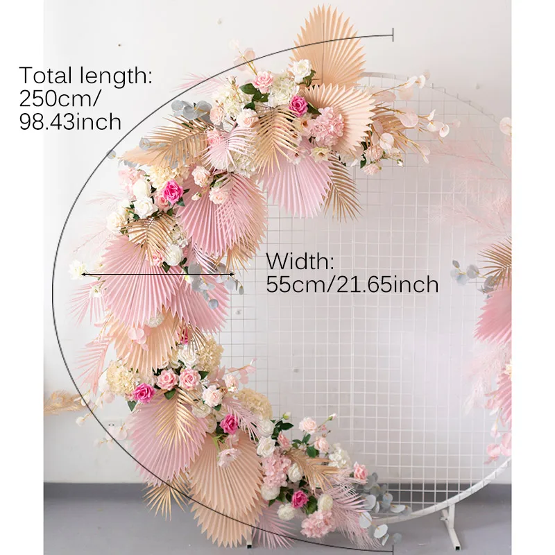 Розовый готовой цветок имитация Шелковый цветок поздравительная зона декоративный цветок Арка Свадебные реквизиты цветы - Цвет: 250cm length