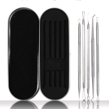 

5 Pcs professional Stainless Steel Blackhead Remover Tool Kit Pimple Acne Remover Deep Cleansing Skin Care Extractor Beauty Set