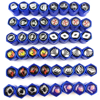 

4pcs blue Car Wheel Tire Valves Tyre Air Caps for honda HYUNDAI mazda nissan toyota Mercedes LEXUS KIA Mitsubishi MINI opel