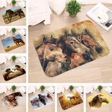 3D коврик для двери с листьями лошади, противоскользящий ковер, мягкая фланелевая подкладка, для гостиной, для улицы, для двери, спальни, ресторана, коврик