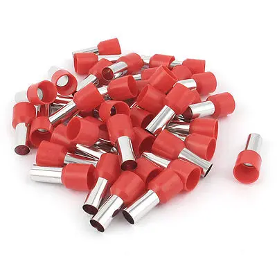 

30 Pcs Crimp Cord End Terminal Pre Insulated Ferrule Tube Red E16-12 6AWG 16mm2