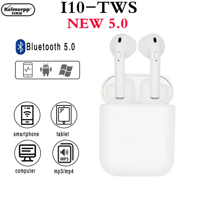 Original i10 Tws Wireless Headphones Bluetooth 5.0 Earphone Earbuds Headset Touch Control for IPhone Android Samsung |