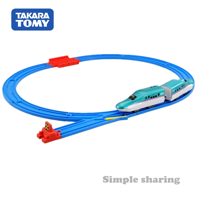 Takara Tomy железной дороги Pla Rail серии E5 Синкансэн Hayabusa во-первых с ж/д, комплект(2-автомобиль+ овальные гоночный трек) рельсы для поезда игрушка