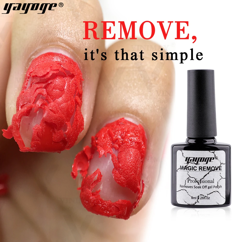 

YAYOGE 8ml Burst Nail Polish Remover Magic Removing Manicure Nail Gel Polish soak off Remover Acrylic primer nails Clean