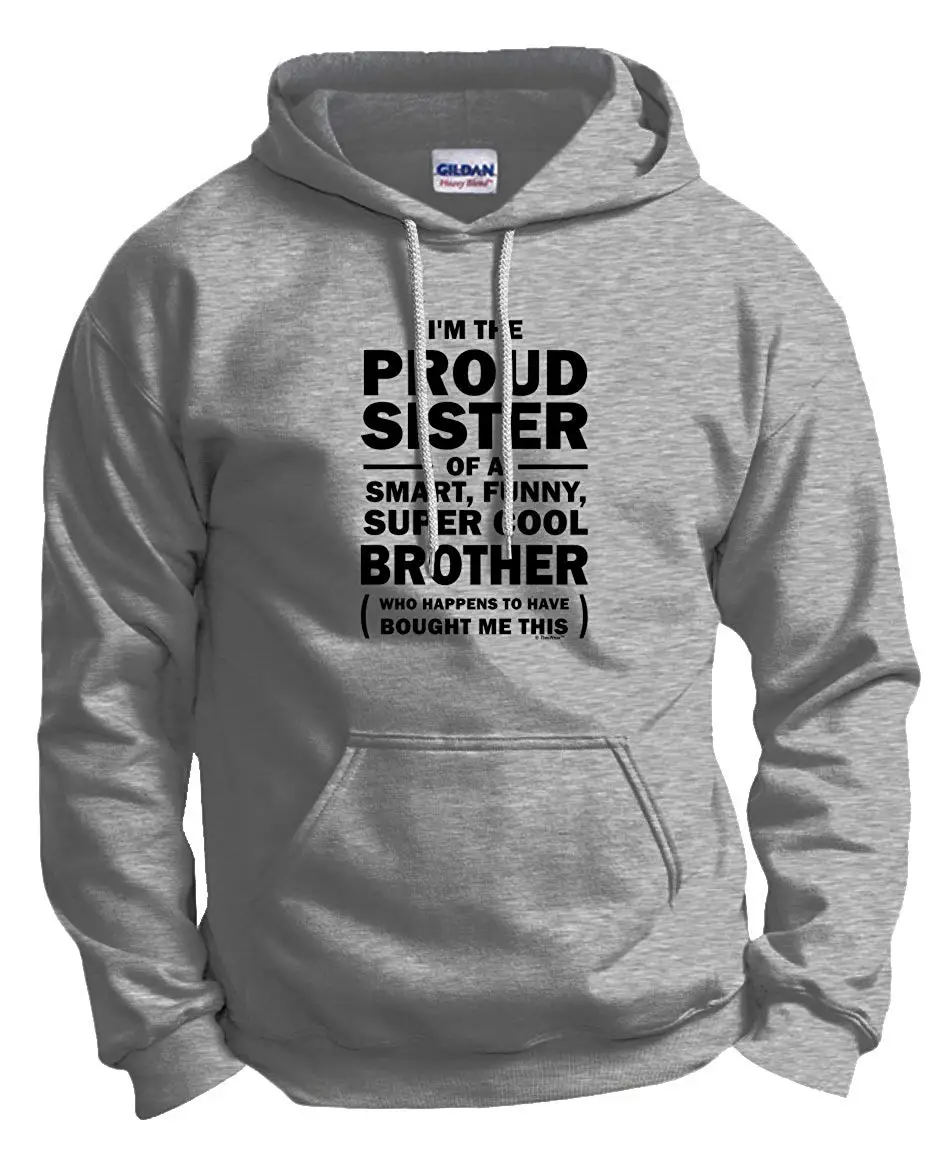 Веселая толстовка с капюшоном с надписью «Proud Sister of a Smart», унисекс, Мужская и Женская толстовка с капюшоном