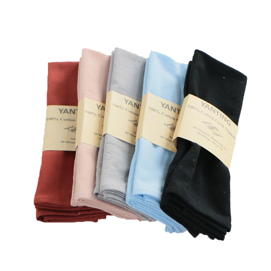 Cotton Napkins 30x45cm Table Cloth Dinner Set of 4 Washable Reusable Soft Home Kitchen Decor Wedding Party