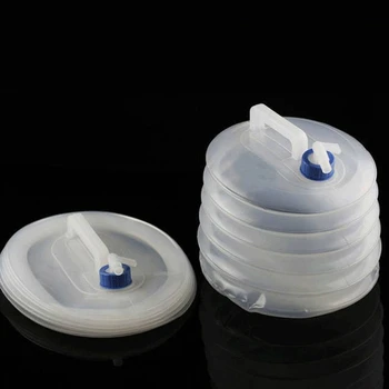 

Collapsible Water Bucket With Tap Transparent Water Kettle Car Water Carrier Container For Hiking Camping Traveling