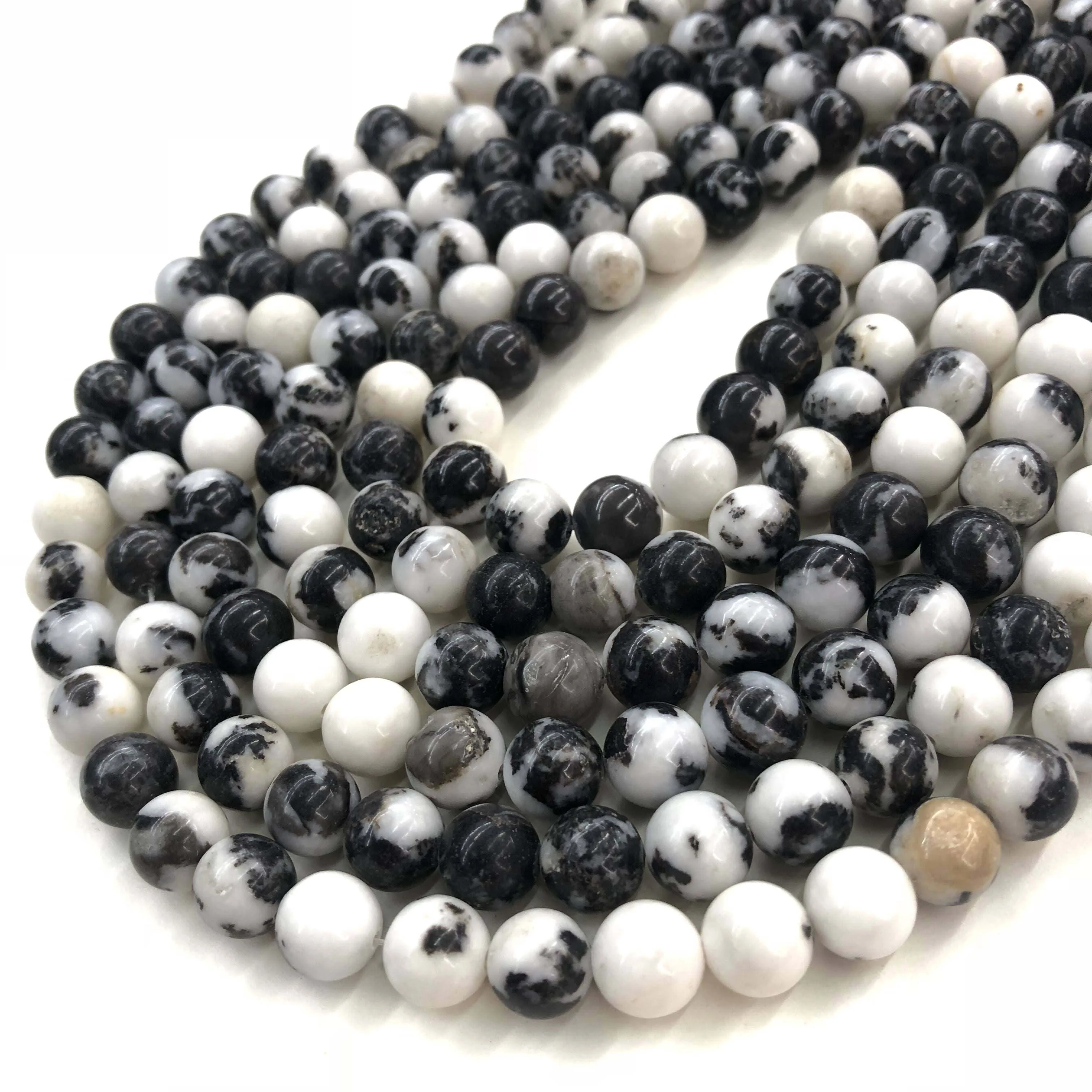 

8mm Natural Zebra Jasper Beads Gemstone Spacer Round Loose Bead for Handcraft Bracelet Necklace DIY Jewelry Making Factory Price