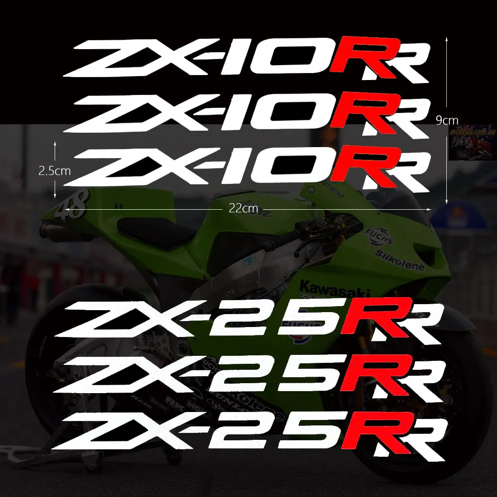 

3 PCS Reflective Motorcycle Tank Sticker Car Styling Vinyl Decal For Kawasaki Ninja ZX-25RR ZX-3RR ZX-6RR ZX-10RR ZX-4RR