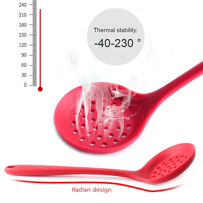 Термостойкий силиконовый дуршлаг шумовка Skimmer обновленный кухонный совок дуршлаг с длинной ручкой кухонные принадлежности