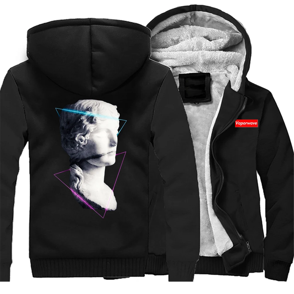 

Designer Funny Jackets Warm Mens Hoodie Vaporwave Jacket Bodywarm Jackets Hooded Bomber Jacket Warm Men's Fashion Tracksuit