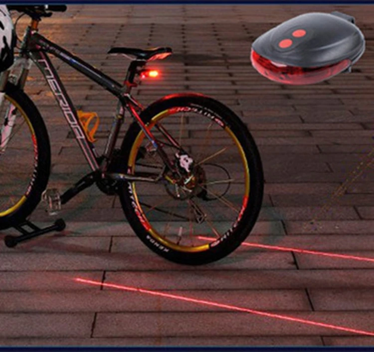 Clearance Bicycle LED Taillight Safety Warning Light 5 LED 2 Laser Night Mountain Bike Rear Light Waterproof Cycling Bike Light Cool 7
