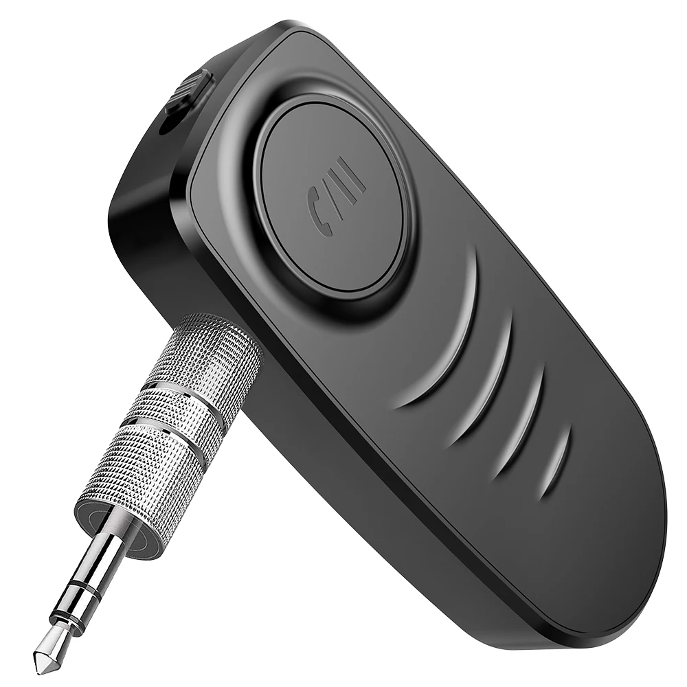 Bluetooth 5,0 аудио приемник 3,5 мм разъем AUX MP3 музыкальный автомобильный комплект микрофон Громкая связь вызов Беспроводной адаптер для автомобильных наушников динамик - Цвет: Черный