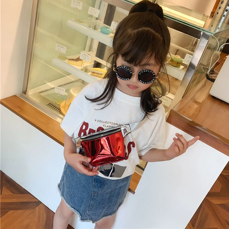 

New Child Waist Bag For Kids leather fanny pack Girl Chest bag High Capacity Hip Bag Kidney Banana Bags Crossbody Bags