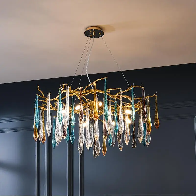 

Luxury LED crystal chandelier golden living room dining room decoration lamp romantic wedding lighting