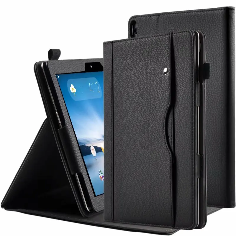 

Чехол в деловом стиле для Lenovo tab5 10 softbank 801LV 10,1 дюймов, чехол для планшета из искусственной кожи, подставка, чехол с держателем для карт + ручка