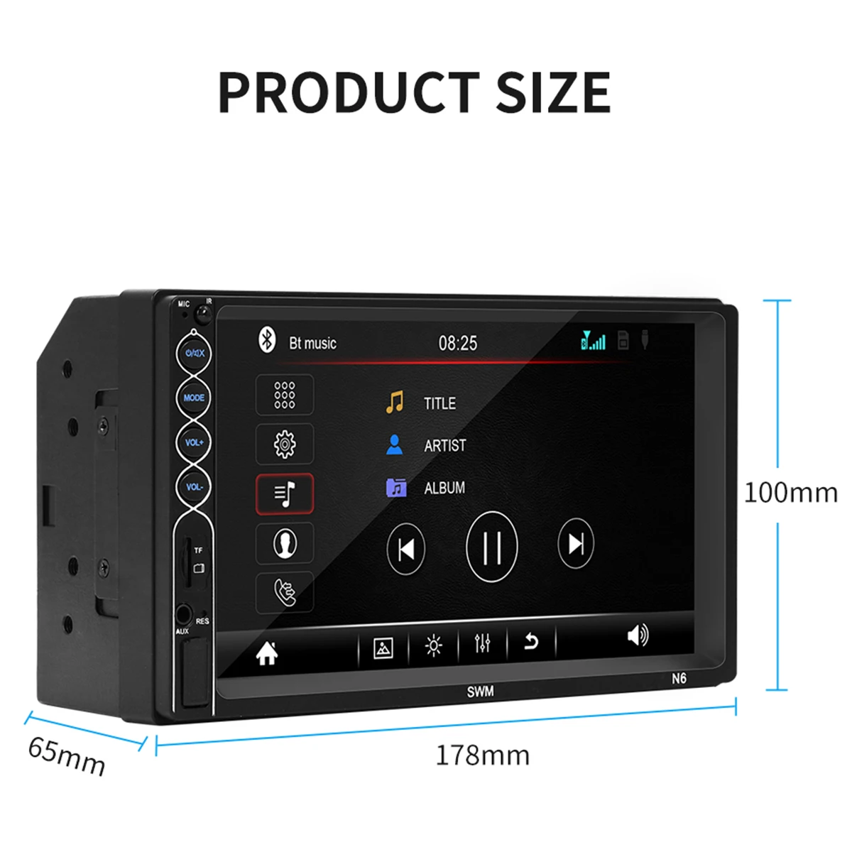 N6 7 дюймов 2 Din HD Автомобильный fm-радио с USB выходным портом Bluetooth MP5 плеер сенсорный экран Аудио Видео плеер с пультом дистанционного управления