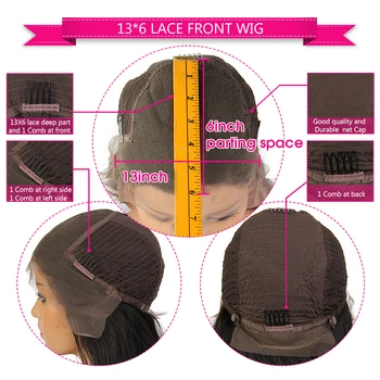 Green Color Lace Front Wigs With Baby Hair Loose Deep Wave Brazilian Remy Human Hair Wigs Pre Plucked Hairline 13*6 Frontal Wig 4