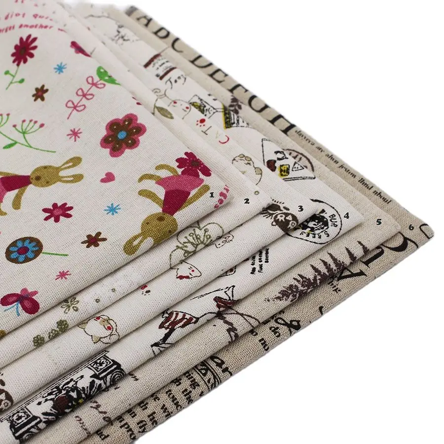 Linen Cotton Printed Fabric Sewing Cheap China Fabrics Patchwork Tissue