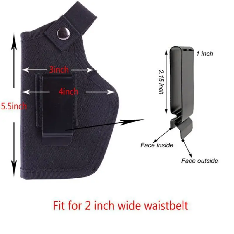 

IWB OWB Concealed Carry Holster Belt Metal Clip for Right and Left Hand Draw 03KA