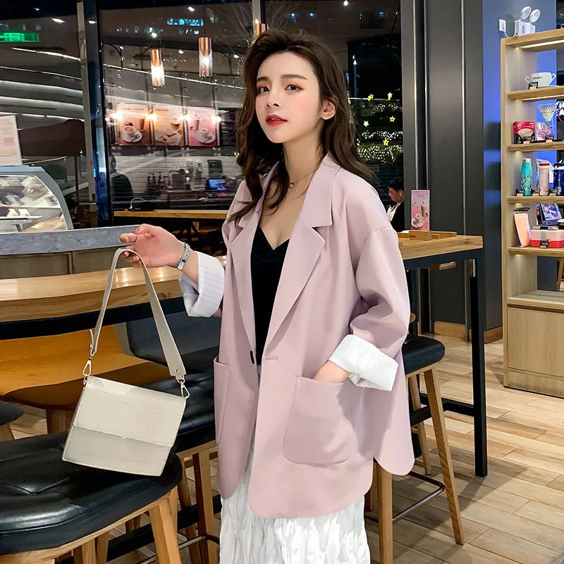 

Photo Shoot Online Celebrity CHIC Small Suit Sense of Design Coat Women's 2019 New Style Autumn Korean-style Loose-Fit Goddess-S