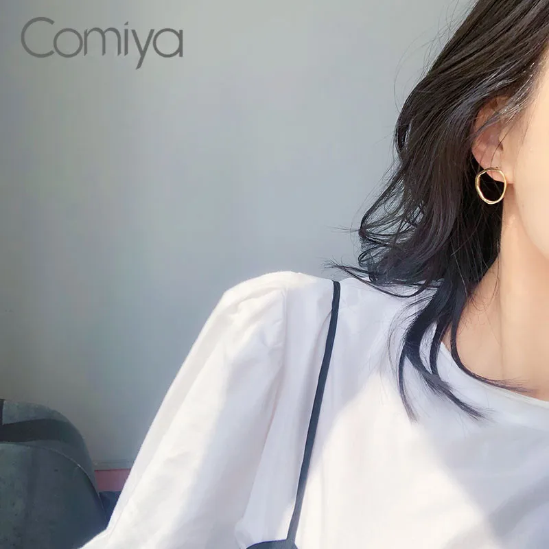 Comiya индийская Золотая Сережка гвоздик Цветной Круг из цинкового сплава