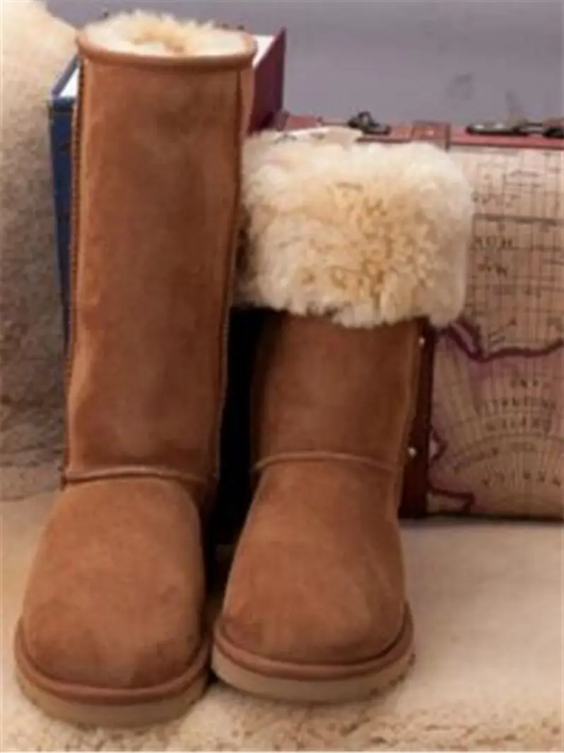 Botas de piel de oveja auténtica para hombre y mujer, zapatos australianos, botas de nieve, zapatos de cuero para invierno, 2020