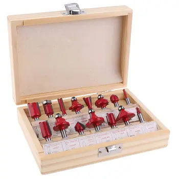 

15 Pcs 1/4 Inch Shank Tungsten Carbide Router Bit Woodworking Milling Cutter Set