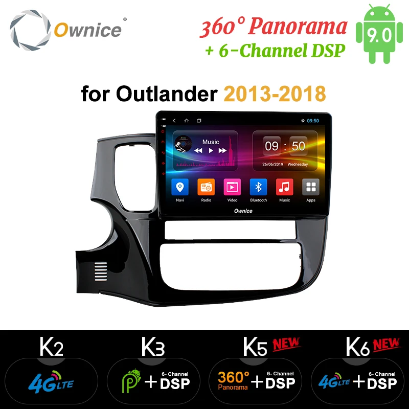 Ownice Android 9,0 автомобильный DVD gps плеер навигация k3 k5 k6 для Mitsubishi Outlander 2013- 4G LTE 360 панорама DSP SPDIF