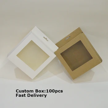 

10 pcs Custom Box Paper Window Box Custom Packaging Box Paper Gift Box Transparent Gift Box Display Packaging Jewelry Box Hot