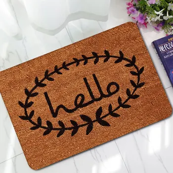 

45*75cm Rubber Carpets Mat Anti-slip Rugs Doormat Entrance Decor English Letter soft Welcome Mat