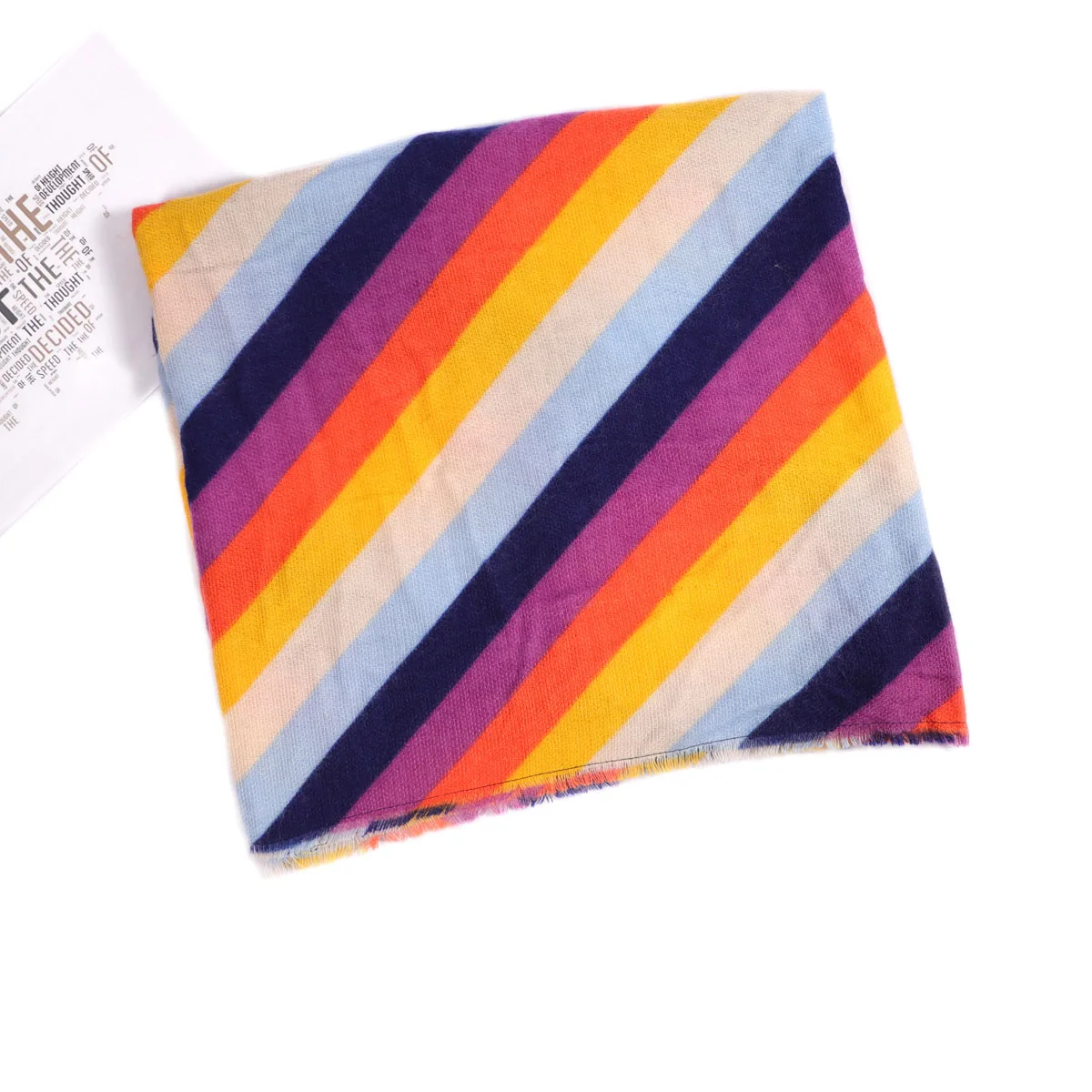 Newest Women Colorful Wool Scarf Warm Acrylic Frayed Scarf 10pcs/lot