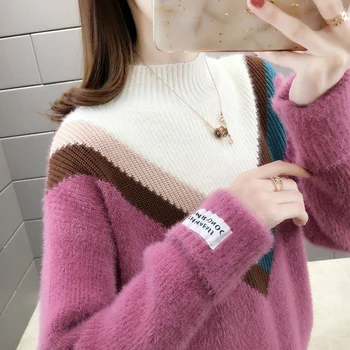 

Room 156275, 6 rows, No.1 Middle] actual photo of new half height collar V-shaped label sleeve knit 50