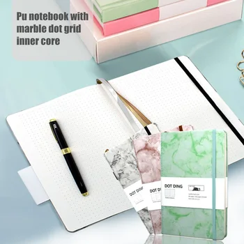 

A5 160 Pages Student School Office Diary With Bookmarks Leather Softcover Handmade Stationery Planner Dotted Notebook Gift