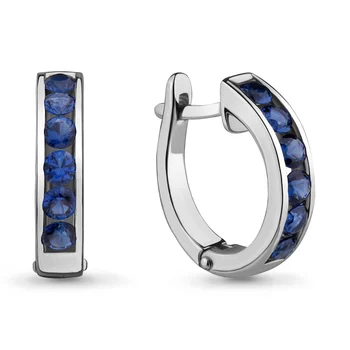 

Earrings with AQUAMARINE nanosapfirami, Silver 925