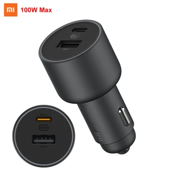 

Original Xiaomi Car Charger 100W Quick Charge USB-C Max USB-A 18W For iPhone Samsung Huawei Xiaomi 10 Smart phone mijia youpin