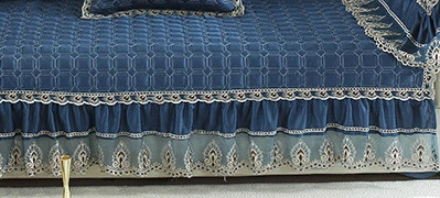 blue Однотонный диван коврик кружевное полотенце чехол для дивана хлопковые покрывала для мебели Нескользящие четыре сезона против пыли чехлы для диванов TS003 - Цвет: blue