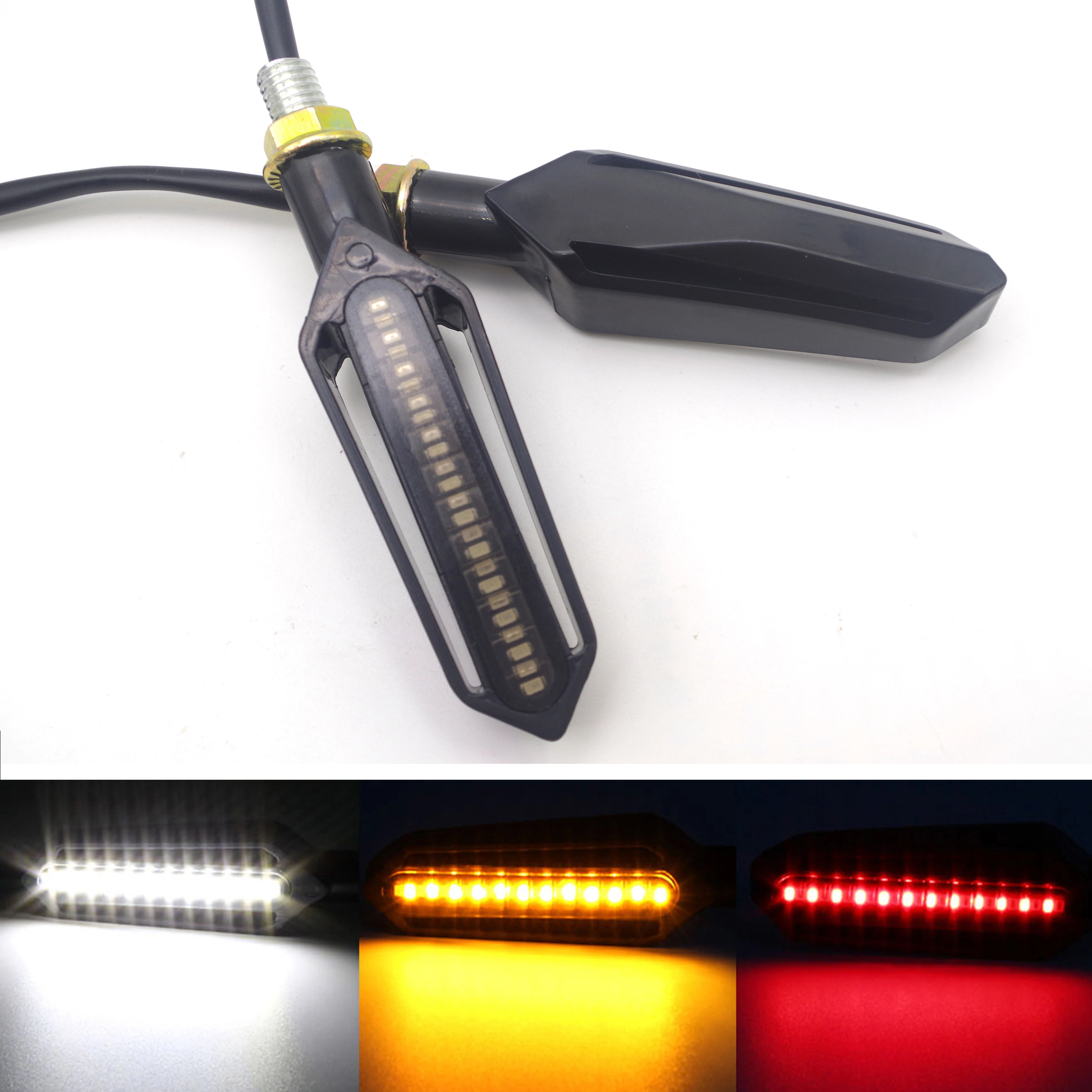 

Universal Motorcycle LED Turn Signal Light Indicators Amber Blinker Flasher FOR mt09 tracer k1200s honda cbr 1100 xx bmw s1000rr