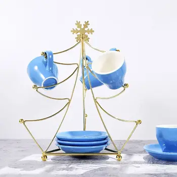 

Goldden Mental 6-Mug Holder, Christmas Tree Kitchen Tabletop Mug Tree,Coffee Mug 11UA