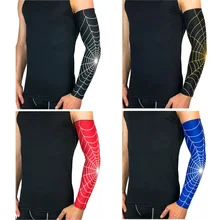 Спортивная Защита Поддержка Баскетбол Фитнес рука рукав паук веб-шаблон 1 шт