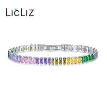 LicLiz Новая мода 4 цвета циркон Хрустальный Теннисный браслет для женщин цвет ful CZ белый золотой цвет коробка цепь ювелирные изделия LUB0181H