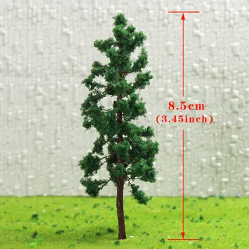 10pcs/20pcs HO Scale Model Trees 1:87 Deep Green Trees Iron Wire Train Layout Set 8.5cm D9035