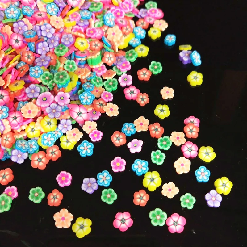 20g/lot Mix Flowers Polymer Clay Colorful for DIY Crafts Tiny Cute 5mm plastic klei Mud Particles Assorted Floret Plum - Цена: 92,18 руб. / lot